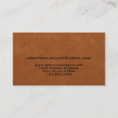 高級金ゴールドイニシャルロゴセーブルレザー 名刺 (裏面)