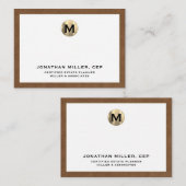 高級金ゴールドイニシャルロゴ ノートカード (正面/裏面)