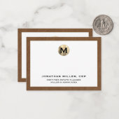 高級金ゴールドイニシャルロゴ ノートカード (正面/裏面インサイチュ)