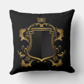 高級金ゴールドインブラック装飾装飾用クッション クッション (裏面)