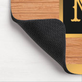 高級金ゴールドウッドモダンモノグラムの マウスパッド (コーナー)