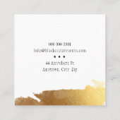 高級金ゴールドエッジスタイリッシュモダンボスシック スクエア名刺 (裏面)