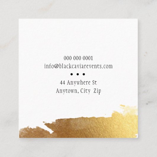 高級金ゴールドエッジスタイリッシュモダンボスシック スクエア名刺 (裏面)