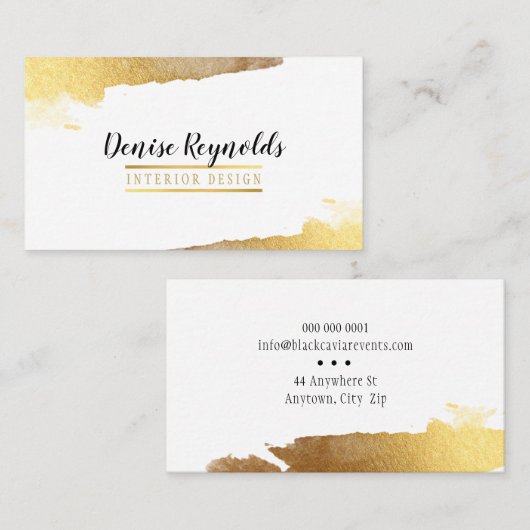 高級金ゴールドエッジスタイリッシュモダンボスシック 名刺 (正面/裏面)