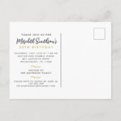 高級金ゴールドカスタムフローラ写真50と素晴らしい インビテーションポストカード (裏面)