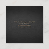 高級金ゴールドカメラのシャッター写真家 スクエア名刺 (裏面)