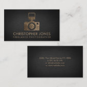高級金ゴールドカメラのシャッター写真家 名刺 (正面/裏面)