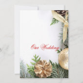 高級金ゴールドクリスマスウィンターウェディング招待状 招待状 (裏面)