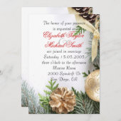 高級金ゴールドクリスマスウィンターウェディング招待状 招待状 (正面/裏面)