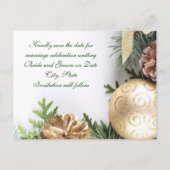 高級金ゴールドクリスマスウィンター救デートカード 案内ポストカード (裏面)