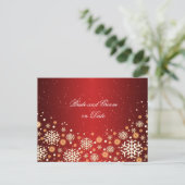 高級金ゴールドクリスマス救スピリット日付カード 案内ポストカード (スタンド正面)