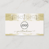 高級金ゴールドクリー華美ムきらめくジュエリー追加ロゴ 名刺 (正面)