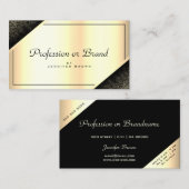 高級金ゴールドグラデエレガントーションきらめくの開館時間 名刺 (正面/裏面)