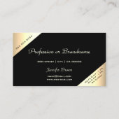 高級金ゴールドグラデエレガントーションきらめくの開館時間 名刺 (裏面)