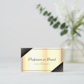 高級金ゴールドグラデエレガントーションきらめくの開館時間 名刺 (スタンド正面)