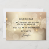 高級金ゴールドグリッターは私の花嫁になる 招待状 (裏面)