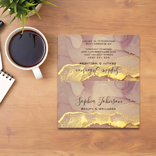 高級金ゴールドグリッターカスタマイズ可能メイクアップアーティストカー 名刺