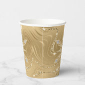 高級金ゴールドグリッタースノーフレークダイヤモンド紙カップ 紙コップ (右)