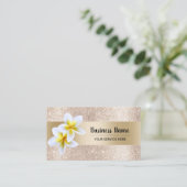 高級金ゴールドグリッタービーチフラワー美しいサロンスパ 名刺 (スタンド正面)