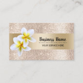 高級金ゴールドグリッタービーチフラワー美しいサロンスパ 名刺 (正面)