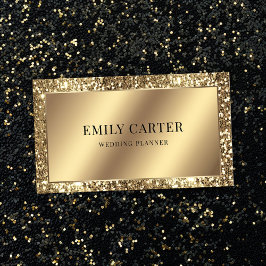 高級金ゴールドグリッターフェイクメタリックQRコードスタイリッシュ 名刺