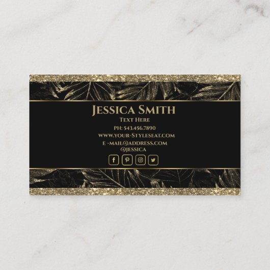 高級金ゴールドグリッタープロフェッショナル名刺 名刺 (裏面)