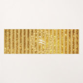 高級金ゴールドグリッターモノグラムのギフト ヨガマット (正面(横))