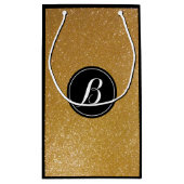 高級金ゴールドグリッターモノグラム抱き枕 スモールペーパーバッグ (裏面)