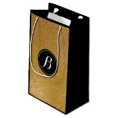 高級金ゴールドグリッターモノグラム抱き枕 スモールペーパーバッグ (裏面アングル)