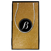 高級金ゴールドグリッターモノグラム抱き枕 スモールペーパーバッグ (正面)