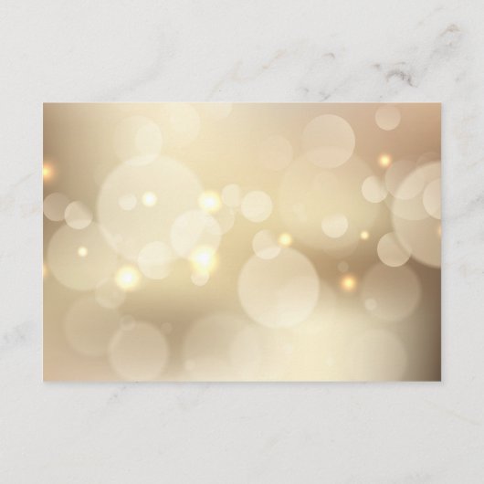 高級金ゴールドグリッターライトウェディングレセプション エンクロージャーカード (裏面)