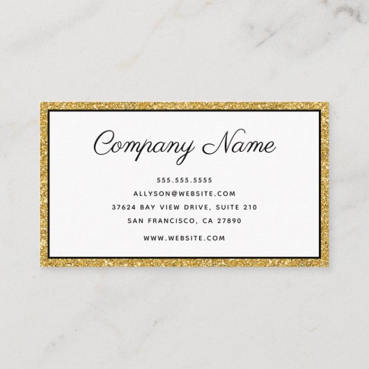 高級金ゴールドグリッター名刺 名刺 (裏面)