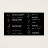 高級金ゴールドグリッター真皮充填アフターケアカード (裏面)