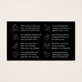 高級金ゴールドグリッター真皮充填アフターケアカード (裏面)