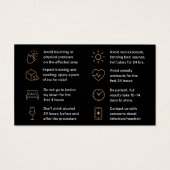 高級金ゴールドグリッター真皮充填アフターケアカード (裏面)