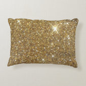 高級金ゴールドグリッター – 印刷イメージ アクセントクッション (裏面)