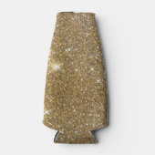 高級金ゴールドグリッター – 印刷イメージ ボトルクーラー (正面)