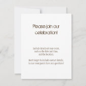 高級金ゴールドグリッター-印刷イメージ 招待状 (裏面)