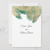 高級金ゴールドグリーンパームの木トロピカルズ結婚ズ 招待状 (裏面)