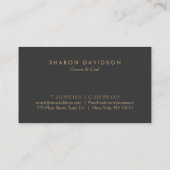 高級金ゴールドケータリングロゴレストランシェフタウペ 名刺 (裏面)