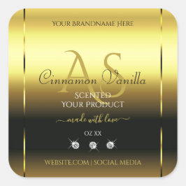 高級金ゴールドシメリー製品ラベルジュエリーモノグラム スクエアシール