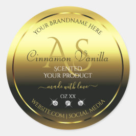 高級金ゴールドシメリー製品ラベルジュエリーモノグラム ラウンドシール