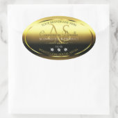 高級金ゴールドシメリー製品ラベルジュエリーモノグラム 楕円形シール (バッグ)