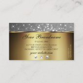 高級金ゴールドシルバーグリッタースパークルスターズジュエリー 名刺 (裏面)