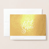 高級金ゴールドスタイリッシュが雪のクリスマスを許す 箔カード (裏面封筒付き)