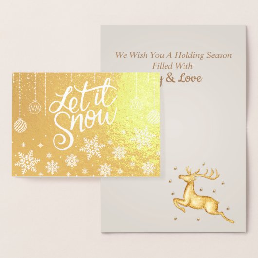 高級金ゴールドスタイリッシュが雪のクリスマスを許す 箔カード (ディスプレー)