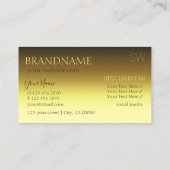 高級金ゴールドスタイリッシュ鏡フォントウィズモノグラム 名刺 (裏面)