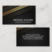 高級金ゴールドストライプのと斑点のある背景 名刺 (正面/裏面)