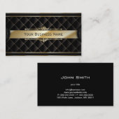 高級金ゴールドストライプのダイヤモンドパターン名刺 名刺 (正面/裏面)