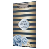 高級金ゴールドストライプフローラ クリップボード (左)